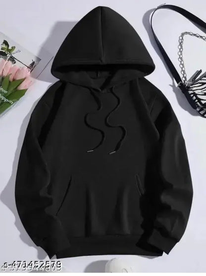 Trendy Fahionable Black Hoodie For Women Pullovers